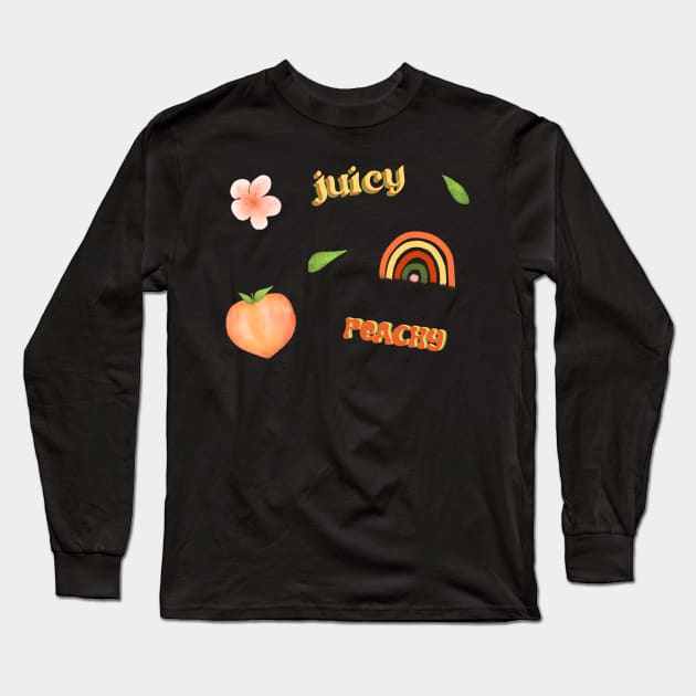 Peach Theme Long Sleeve T-Shirt by RocksNMills